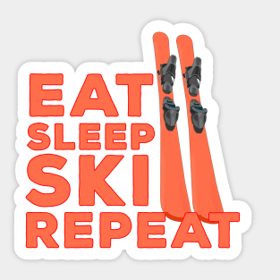 Eat Sleep Ski Repeat Sticker